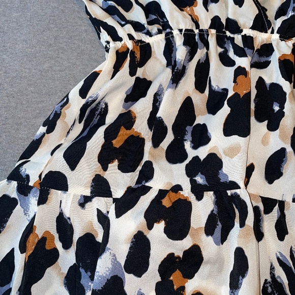 Cheetah Print Layered Mini Dress - Women's Size Small - Picture 2 of 9